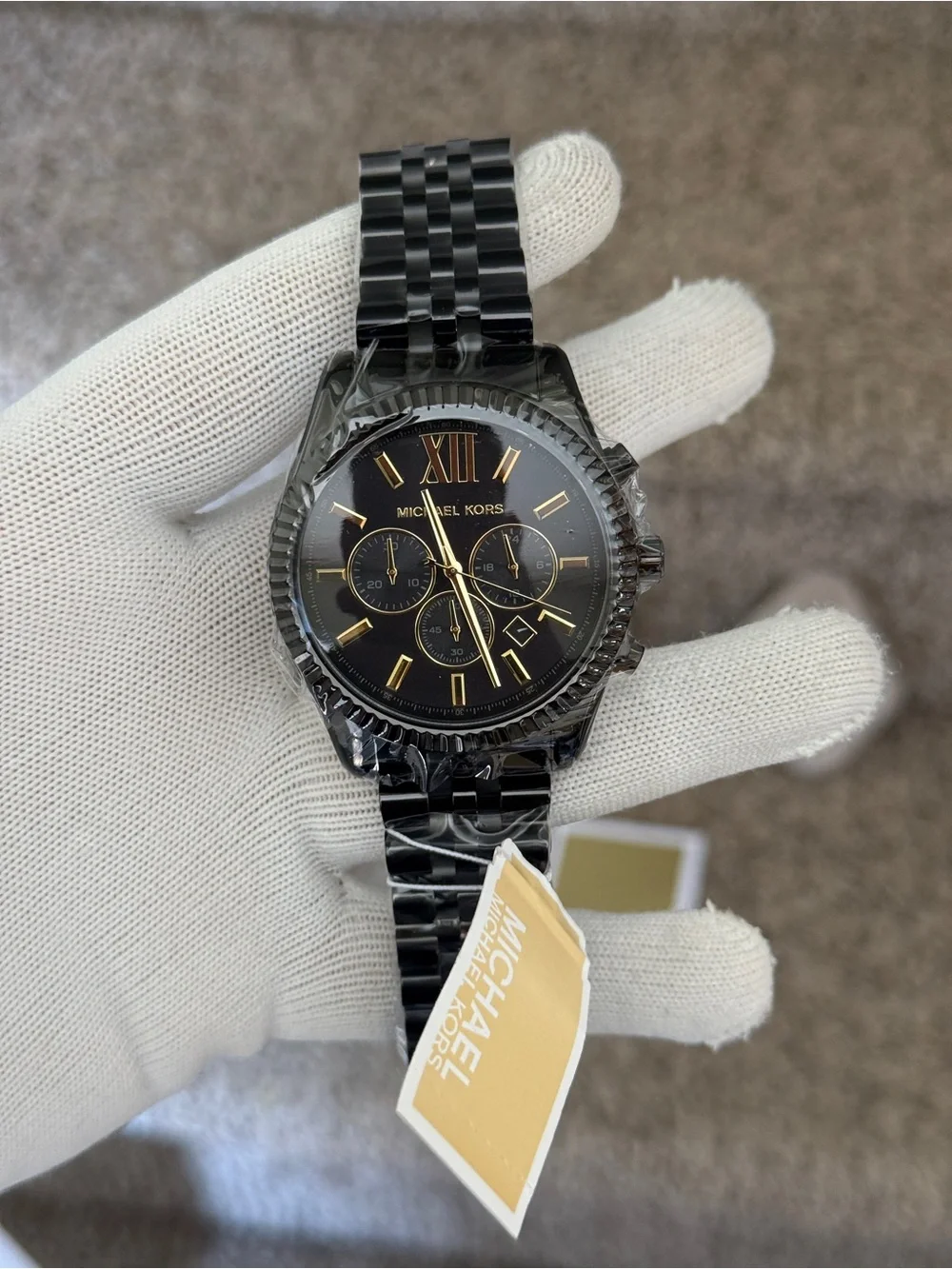 Michael Kors men’s Lexington 44mm Case Stainless Steel Black Watch